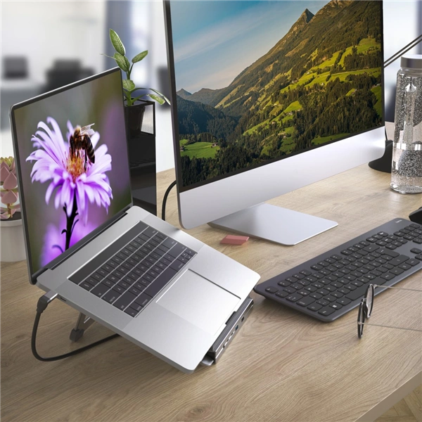 Hama USB-C dokovací stanice a stojan pro notebook Connect2Office Stand, 12 portů