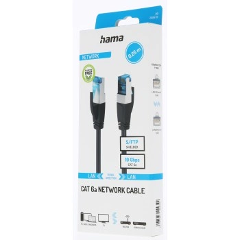 Hama síťový kabel Cat6a S/FTP RJ45 0,25 m, stíněný, 10 Gb/s