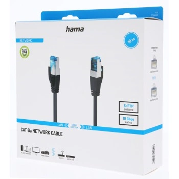 Hama síťový kabel Cat6a S/FTP RJ45 10 m, stíněný, 10 Gb/s