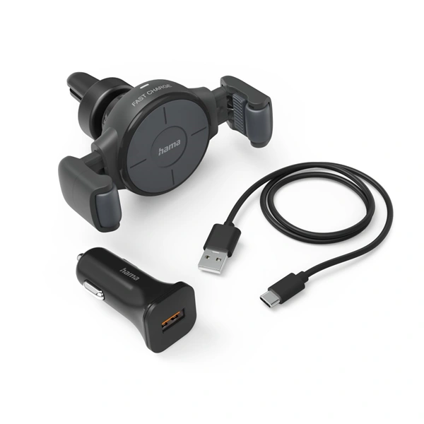 Hama FC-10 Flex-Set, držák do auta s bezdrátovou nabíječkou Qi, nap. adaptér