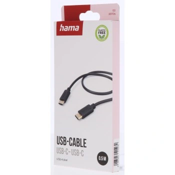 Hama kabel USB-C 2.0 typ C-C 0,5 m, černý