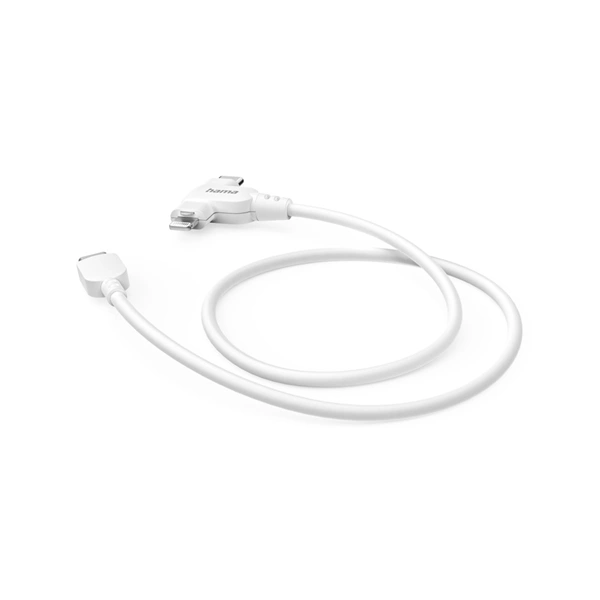 Hama USB-C kabel 2v1: USB-C + Lightning MFi, 1,5 m, bílý