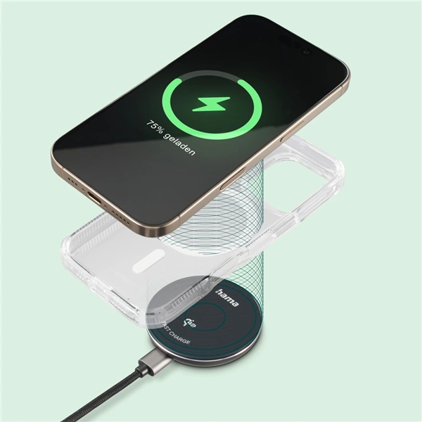 Hama bezdrátová nabíječka Qi2 15 W, magnetická, samostatný kabel 1 m