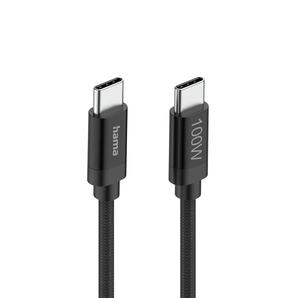 Hama USB-C 2.0 kabel Fabric, 1,5 m, 100 W, opletený