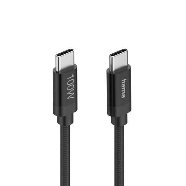 Hama USB-C 2.0 kabel Fabric, 1,5 m, 100 W, opletený