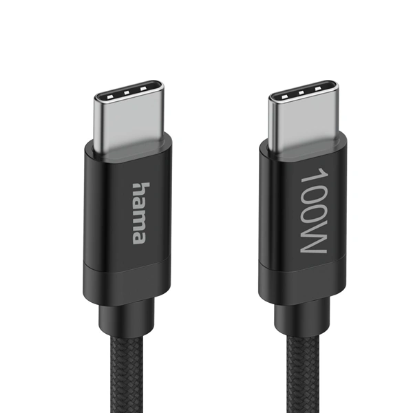 Hama USB-C 2.0 kabel Fabric, 1,5 m, 100 W, opletený