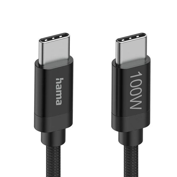 Hama USB-C 2.0 kabel Fabric, 1,5 m, 100 W, opletený