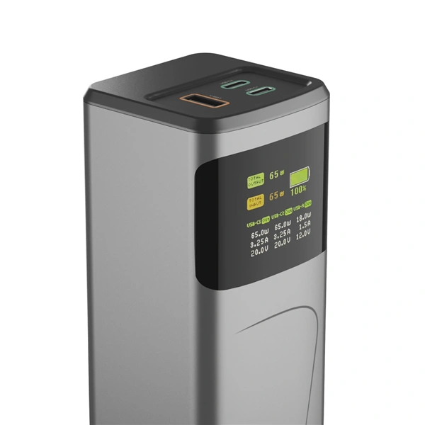 Hama High Power 65 W, powerbanka, 20000 mAh, 2x USB-C, 1x USB-A, PD, QC, displej