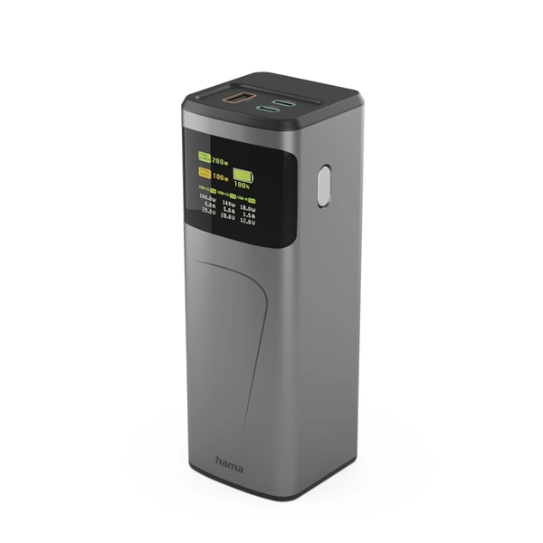 Hama High Power 200 W, powerbanka, 24000 mAh, 2x USB-C, 1x USB-A, PD, QC, displej