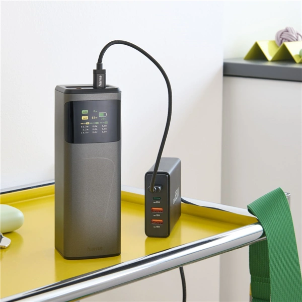 Hama High Power 200 W, powerbanka, 24000 mAh, 2x USB-C, 1x USB-A, PD, QC, displej