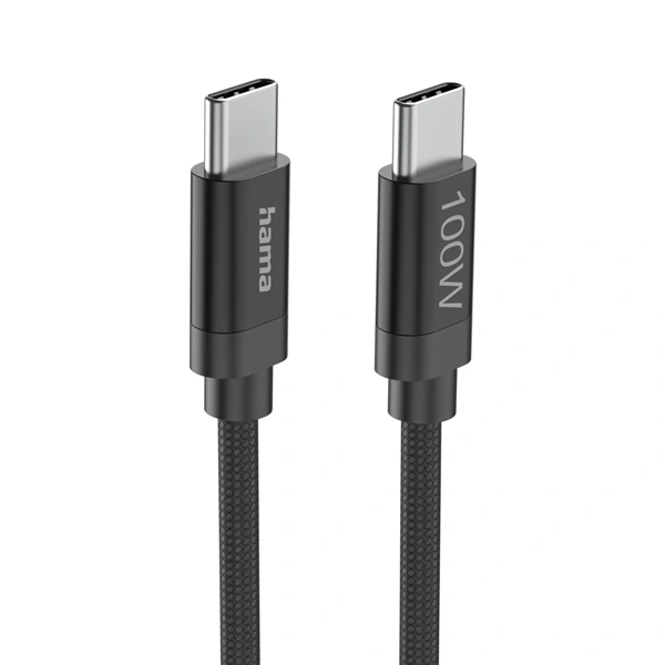 Hama USB-C 2.0 kabel Fabric, 3 m, 100 W, opletený