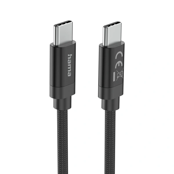 Hama USB-C 2.0 kabel Fabric, 3 m, 100 W, opletený