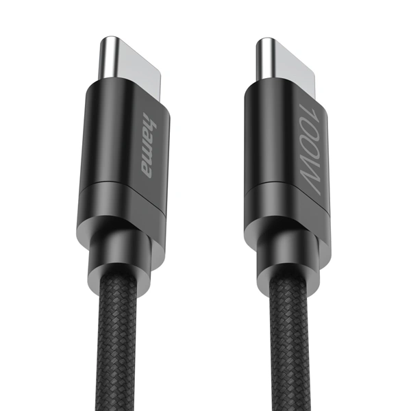 Hama USB-C 2.0 kabel Fabric, 3 m, 100 W, opletený