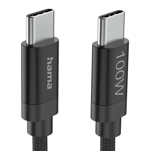 Hama USB-C 2.0 kabel Fabric, 3 m, 100 W, opletený