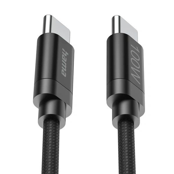Hama USB-C 2.0 kabel Fabric, 3 m, 100 W, opletený