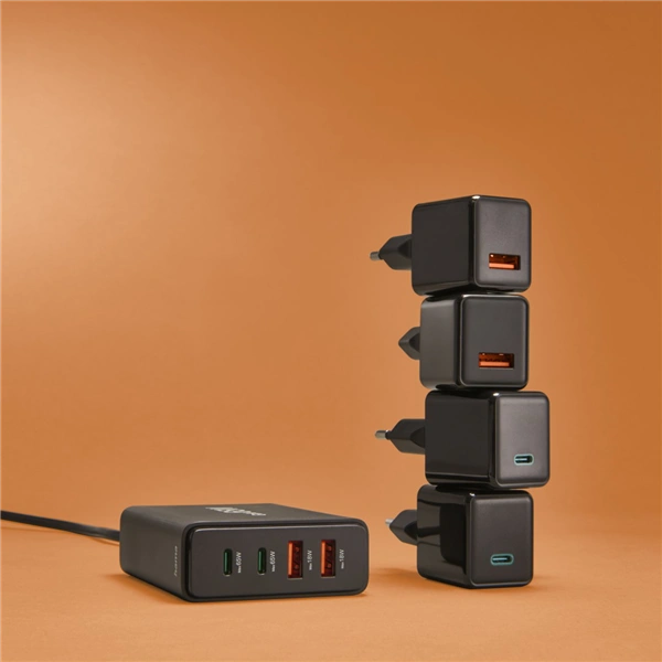 Hama USB nabíjecí stanice GaN, 2x USB-C PD, 2x USB-A QC, 65 W
