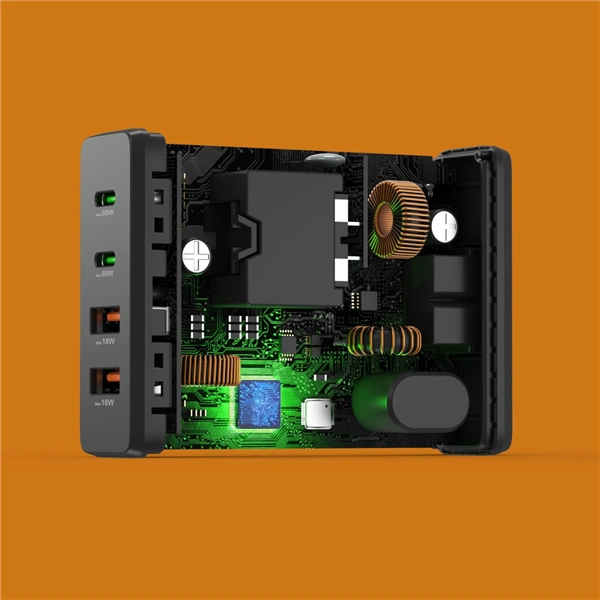 Hama USB nabíjecí stanice GaN, 2x USB-C PD, 2x USB-A QC, 65 W