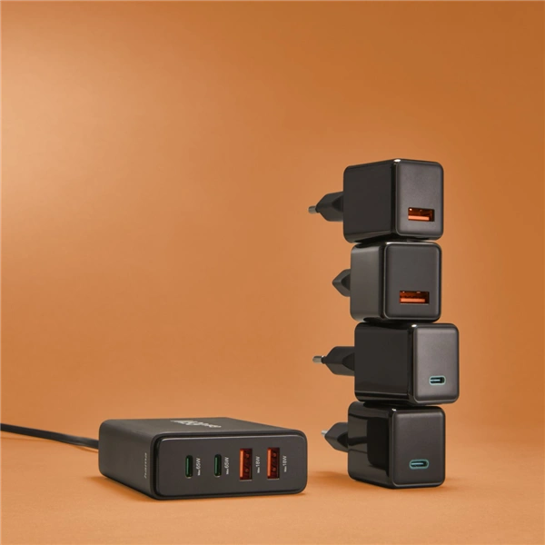 Hama USB nabíjecí stanice GaN, 2x USB-C PD, 2x USB-A QC, 65 W