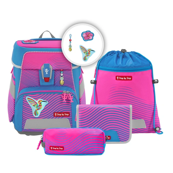Školní aktovka Step by Step SPACE NEON, Kolibri Kaja - 5 dílný set, AGR certifikát