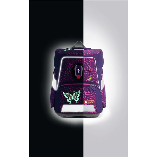 Školní aktovka Step by Step SPACE SHINE, Butterfly Night Ina - 5 dílný set, AGR certifikát