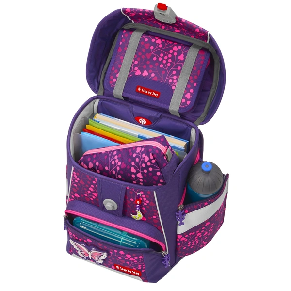 Školní aktovka Step by Step SPACE SHINE, Butterfly Night Ina - 5 dílný set, AGR certifikát