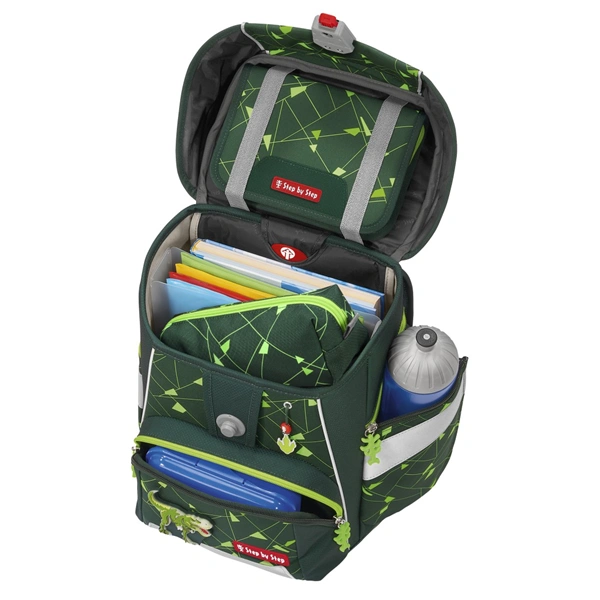Školní aktovka Step by Step SPACE SHINE, Dino Night Tyro - 5 dílný set, AGR certifikát