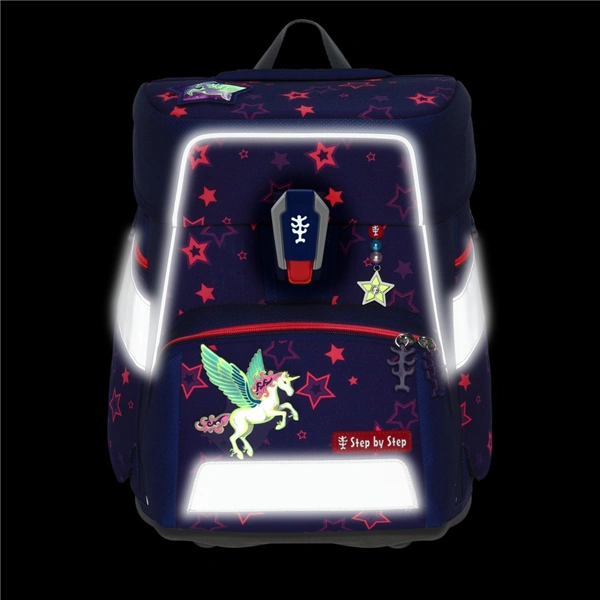 Školní aktovka Step by Step SPACE SHINE, Pegasus Night Nuala - 5 dílný set, AGR certifikát