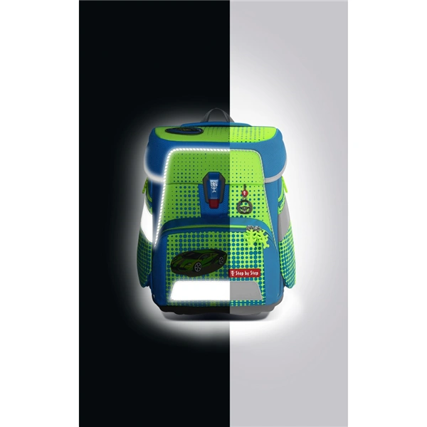 Školní aktovka Step by Step SPACE NEON, Race Car Chuck - 5 dílný set, AGR certifikát