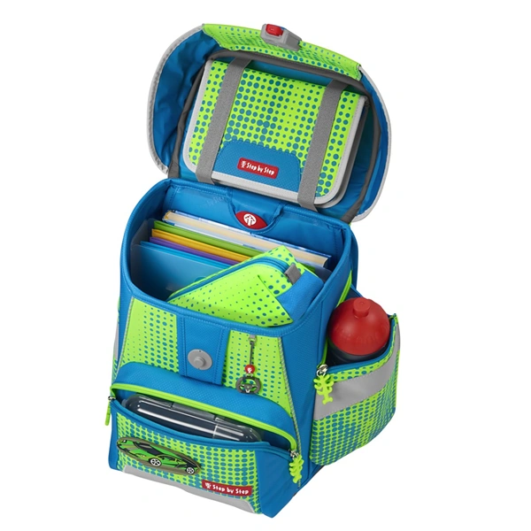 Školní aktovka Step by Step SPACE NEON, Race Car Chuck - 5 dílný set, AGR certifikát