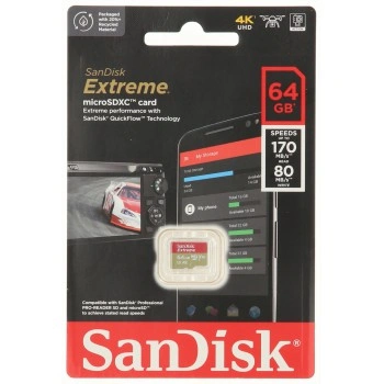 SanDisk microSDXC Extreme 64 GB (A2/ V30/ U3/ R170/ W80)