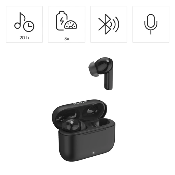 Hama Bluetooth sluchátka Passion Clear II, špunty, ANC/ENC, aplikace, černá