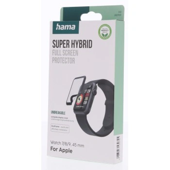 Hama Super Hybrid, ochrana displeje pro Apple Watch 7/8/9, 45 mm, nerozbitná