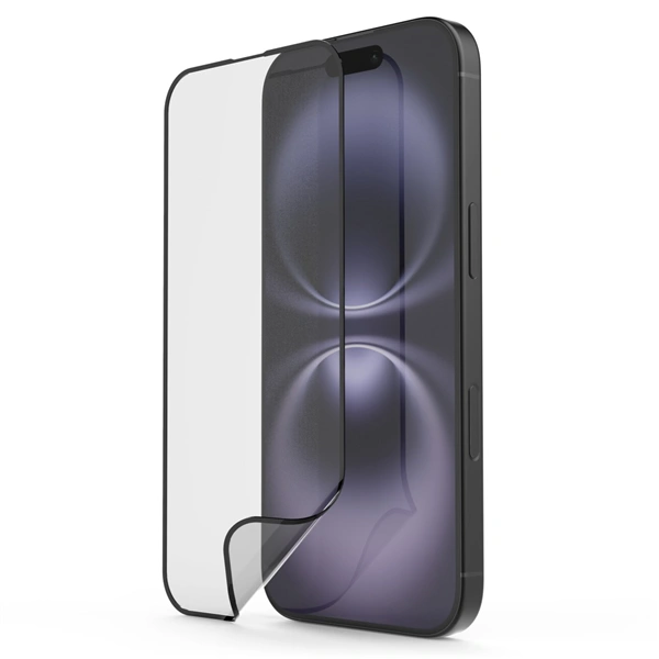 Hama Super Hybrid, nerozbitné ochranné sklo na displej pro Apple iPhone 16 Plus, licence D3O®