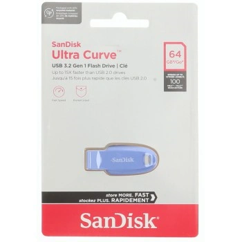 SanDisk Ultra Curve Flash Drive, 64 GB, USB 3.2, modrá