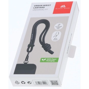 Black Rock Universal Wrist Band Lanyard, šňůrka/ poutko na mobil, s karabinkou, 25 cm, černá