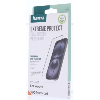 Hama Extreme Protect, ochranné sklo na displej pro Apple iPhone 17, licence D3O®