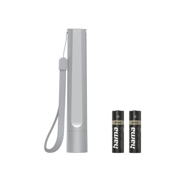Hama FL120, LED svítilna, hliníková, 120 lm / 50 m, 3 režimy svícení, poutko na ruku, vč. baterií