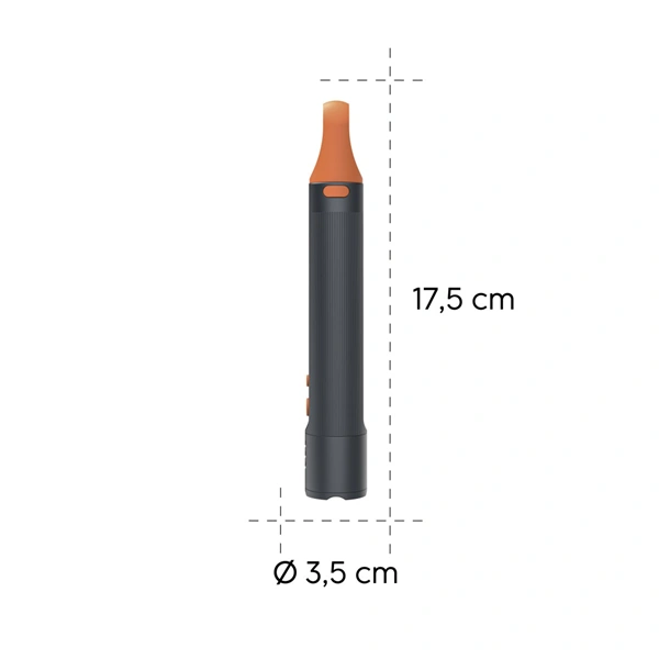 Hama FLX600, LED svítilna, hliníková, 600 lm / 250 m, 4 režimy+SOS, IP44, zoom, karabinka, baterie