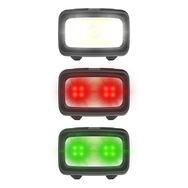 Hama HL350, LED čelovka, COB, svítivost 350 lm, dosvit 60 m, IP44, SOS píšťalka, baterie