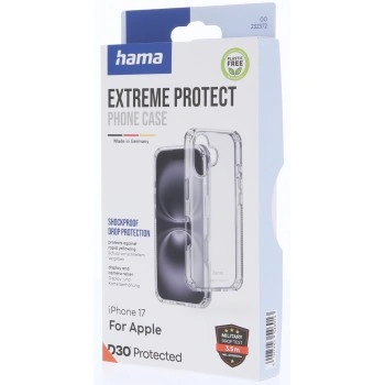 Hama Extreme Protect, kryt pro Apple iPhone 17, materiál D3O®, nežloutne, průhledný