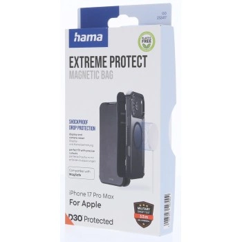 Hama Extreme Protect, pouzdro pro Apple iPhone 17 Pro Max, magnetické, licence D3O®, černé