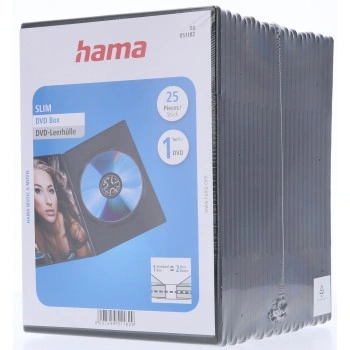 Hama Slim, obal na 1 DVD, s fólií, černý, balení 25 ks (cena za balení)