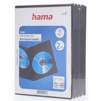 Hama Slim Double, obal na 2 DVD, s fólií, černý, balení 10 ks (cena za balení)