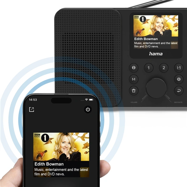 Hama digitální a internetové rádio DIR10, DAB+/FM/Bluetooth, App ovládání