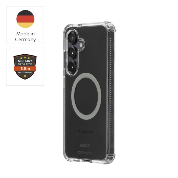 Hama Extreme Protect, kryt pro Samsung Galaxy S25 FE, magnetický, D3O®, nežloutne, průhledný