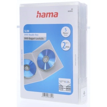 Hama Slim Double, obal na 2 DVD, s fólií, průhledný, balení 5 ks (cena za balení)