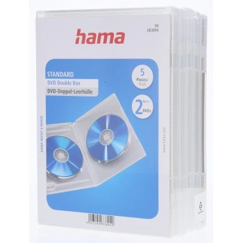 Hama Standard Double, obal na 2 DVD, s fólií, průhledný, balení 5 ks (cena za balení)