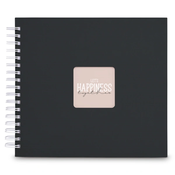 Hama album klasické spirálové FINE ART 28x24 cm, 50 stran, nová černá, bílé listy