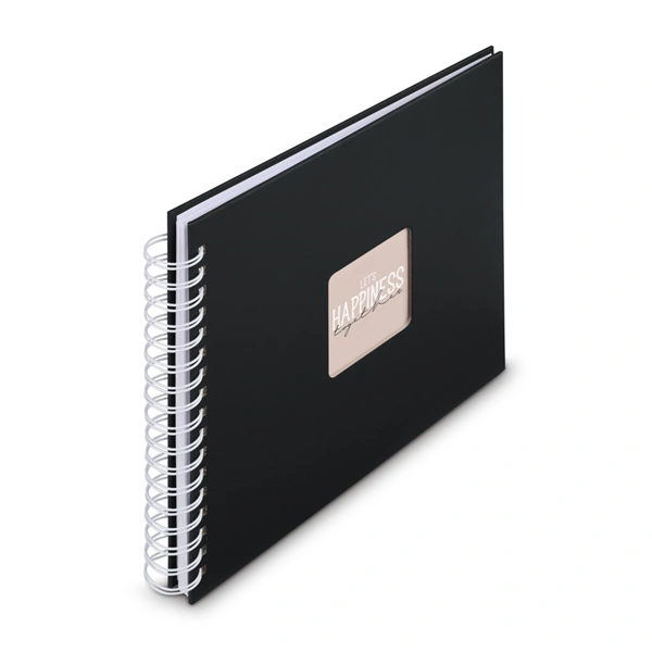 Hama album klasické spirálové FINE ART 28x24 cm, 50 stran, nová černá, bílé listy