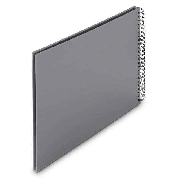 Hama album klasické spirálové FINE ART 36x32 cm, 50 stran, kamenná šedá, černé listy
